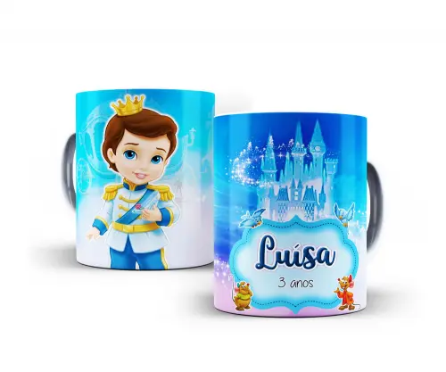 Caneca Cinderela Polímero Personalizada