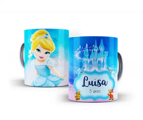 Caneca Cinderela Polímero Personalizada