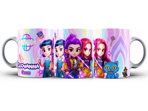 Caneca Guerreiras do Kpop Polímero Personalizada