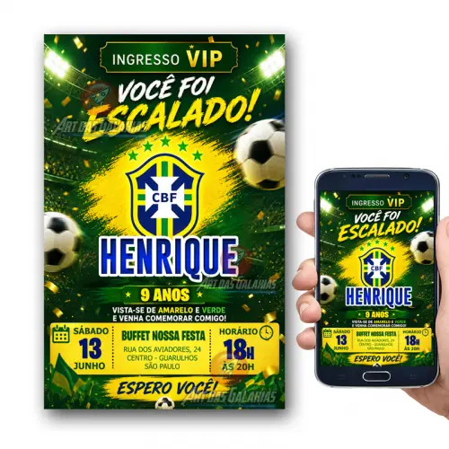 Convite Digital Seleção Brasileira Copa do Mundo