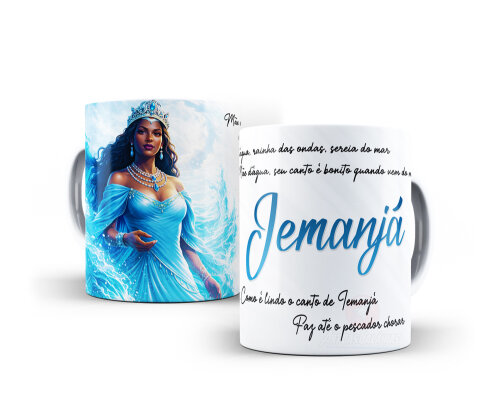 Caneca Iemanjá Orixás Porcelana Personalizada