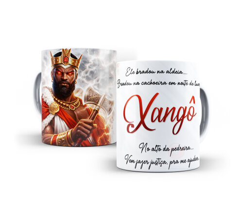 Caneca Xangô Orixás Porcelana Personalizada