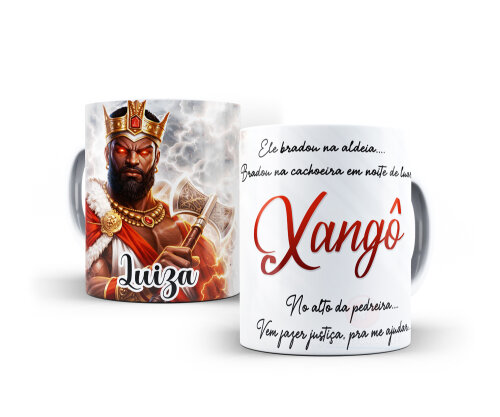 Caneca Xangô Orixás Porcelana Personalizada