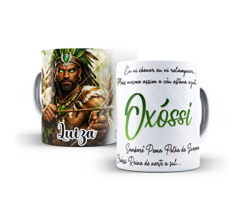 Caneca Oxóssi Orixás Porcelana Personalizada