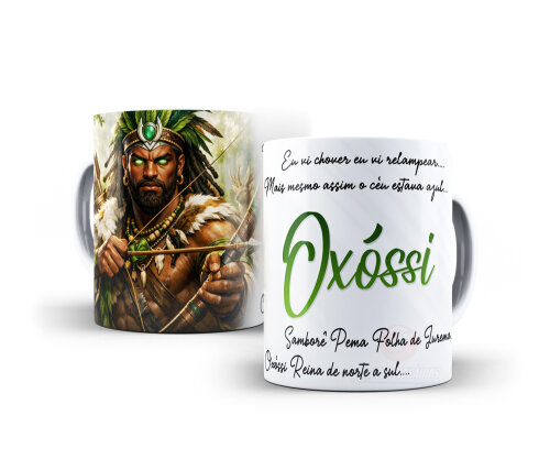 Caneca Oxóssi Orixás Porcelana Personalizada