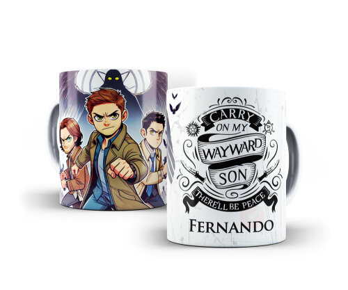 Caneca Supernatural Porcelana Personalizada