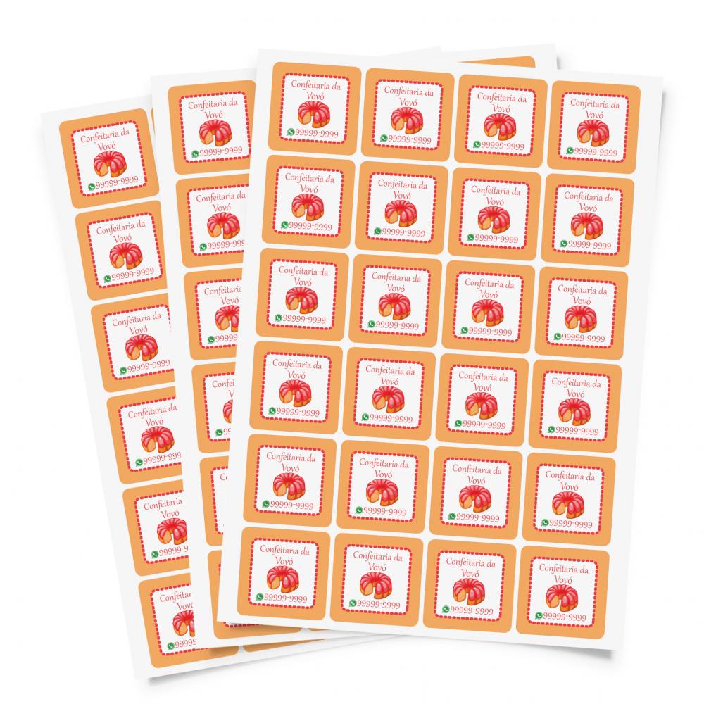 300 Adesivos Personalizados 5cm x 5cm