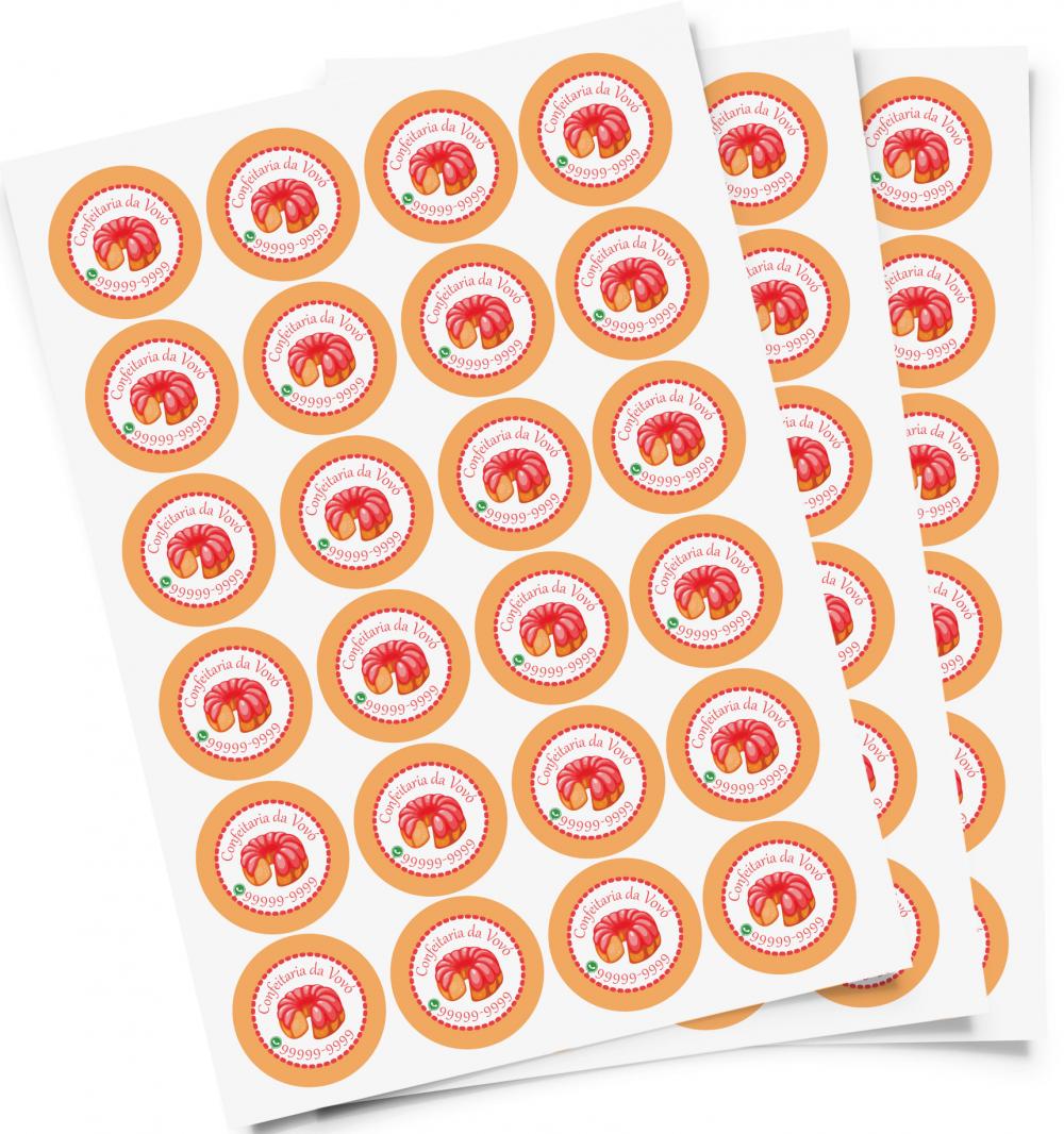 300 Adesivos Personalizados 5cm x 5cm