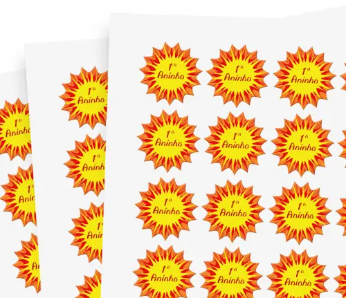 100 Adesivos prova d'água - 3cm x 1cm