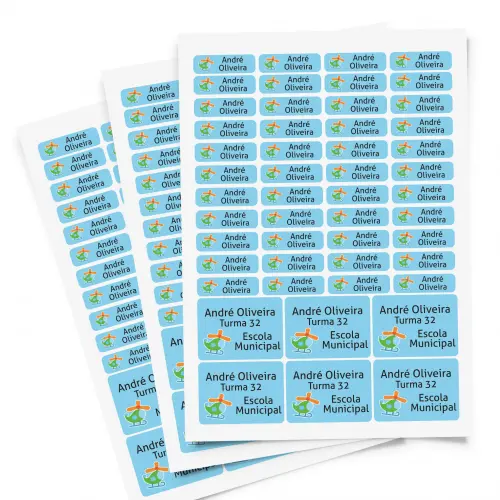 2 Cartelas de Adesivos Escolares - Prova D'água