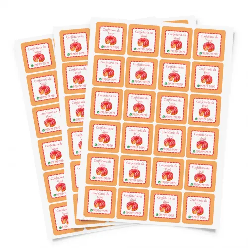 300 Adesivos Personalizados 5cm x 5cm