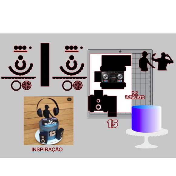 Arquivo de Corte Digital Topo de Bolo Dj 2