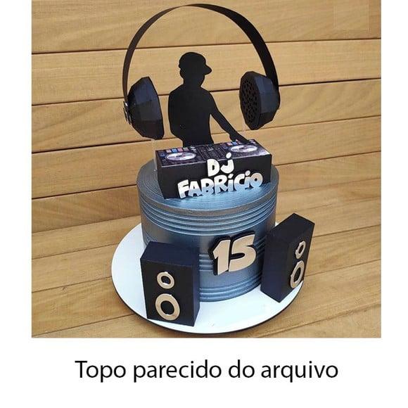 Arquivo de Corte Digital Topo de Bolo Dj 2