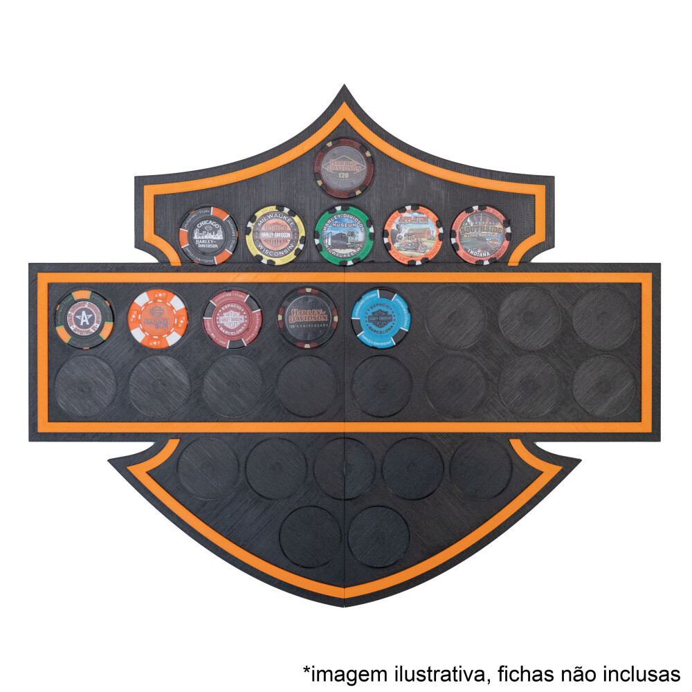 Placa Magnética para Fichas de Poker Harley-Davidson