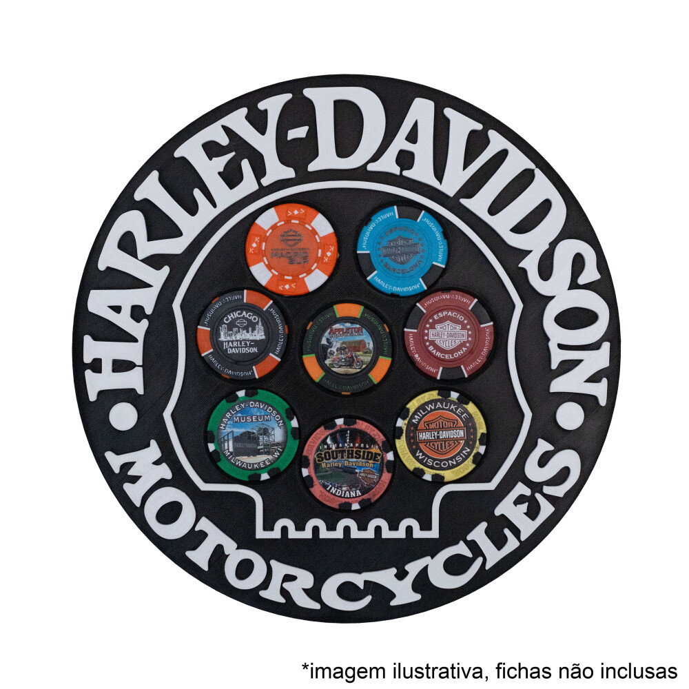 Placa Magnética para Fichas de Poker Harley-Davidson