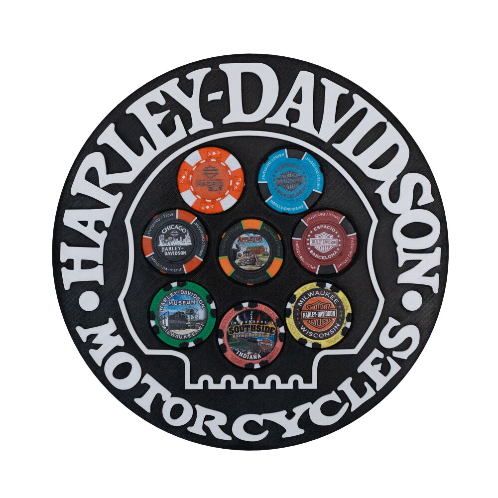 Placa Magnética para Fichas de Poker Harley-Davidson