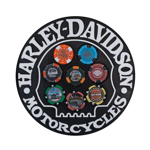 Placa Magnética para Fichas de Poker Harley-Davidson Skull