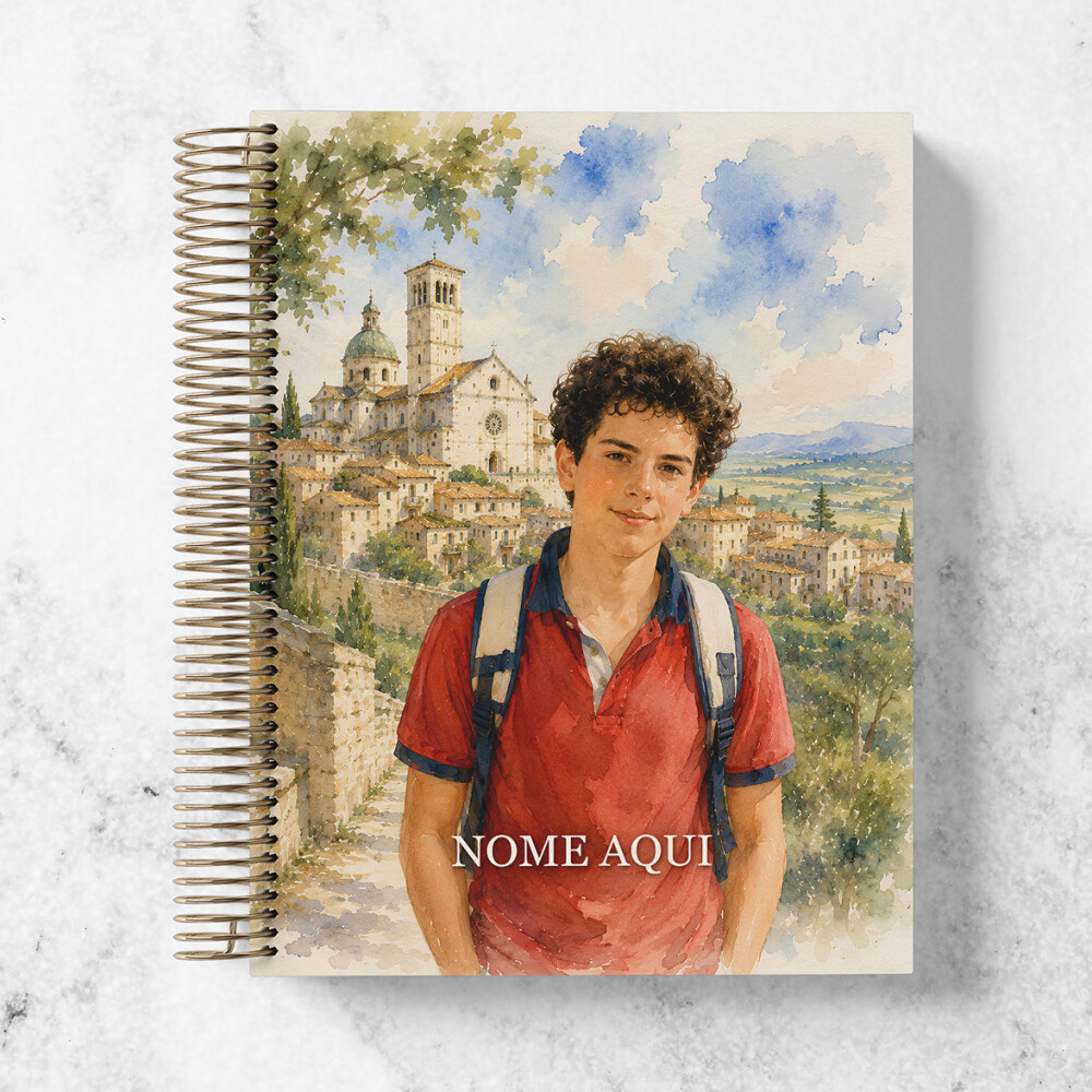 Caderno de São Carlo Acutis Personalizado - Caderno Católico