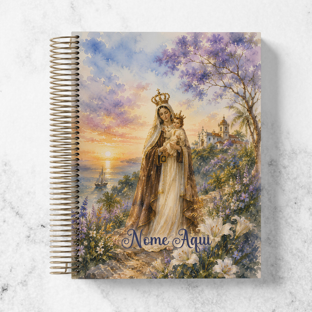 Caderno Nossa Senhora do Carmo Personalizado - Caderno Católico