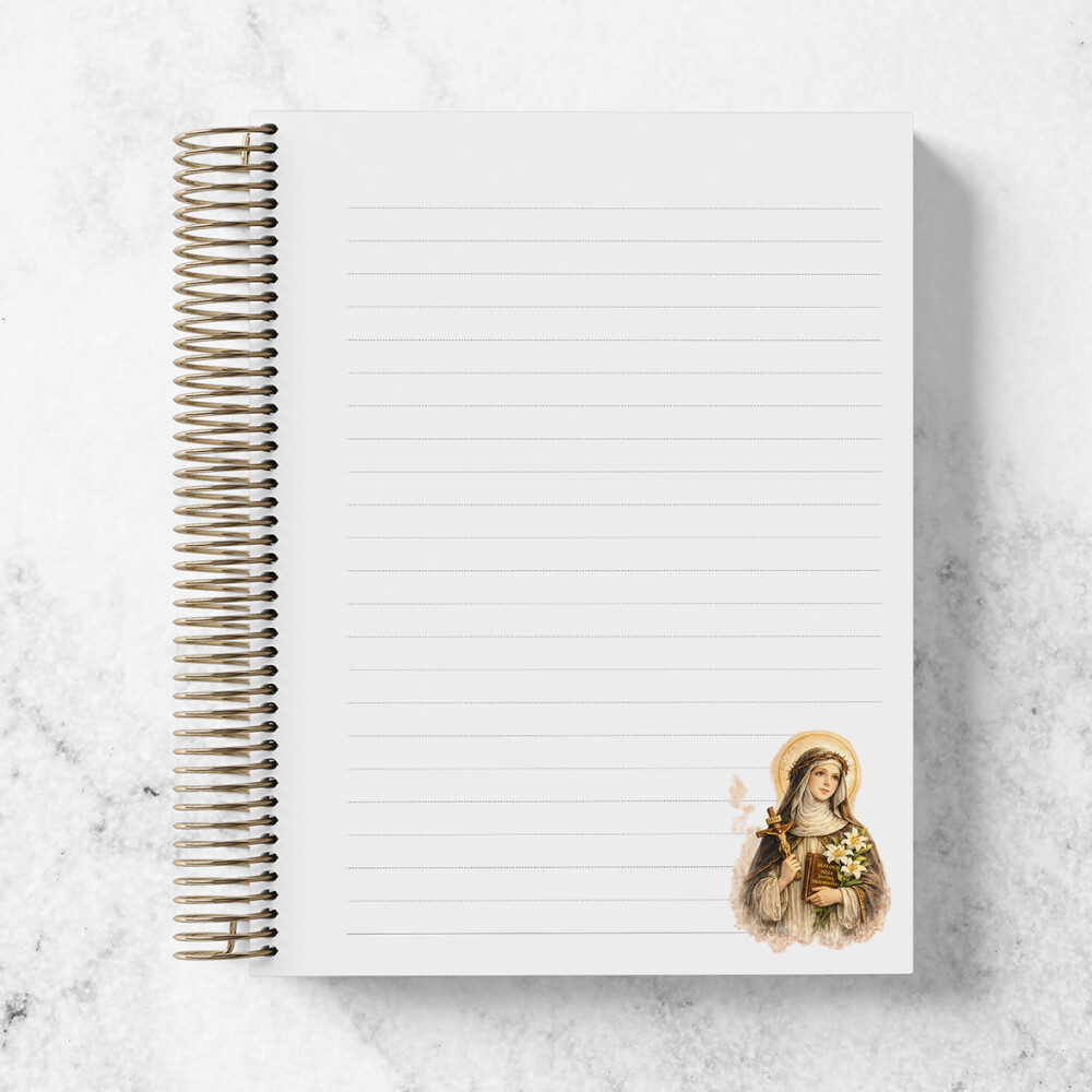 Caderno Santa Catarina de Sena Personalizado - Caderno Católico