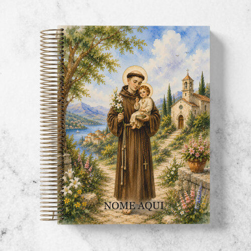 Caderno de Santo Antônio Personalizado - Caderno Católico Personalizado
