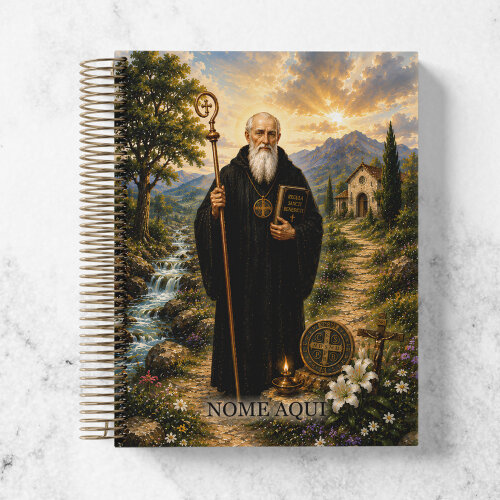 Caderno de São Bento Personalizado - Caderno Católico Personalizado