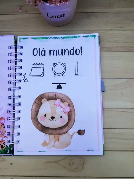 Caderneta de Vacina Personalizada Safari Menina