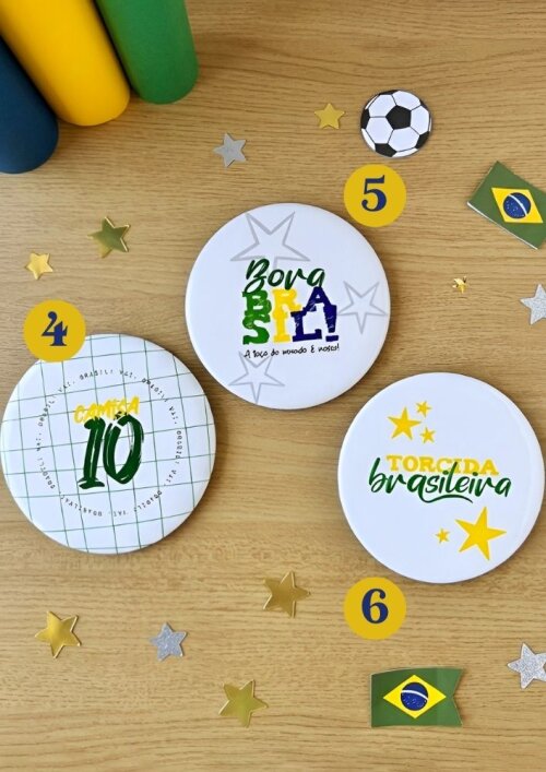 Bottons Alfinete Brasil/ copa (5,5cm)