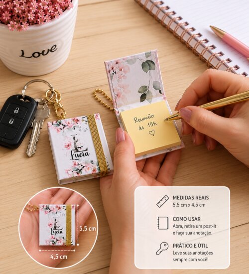 Chaveiro Post-it Personalizado | Brinde Criativo e Lembrancinha ?