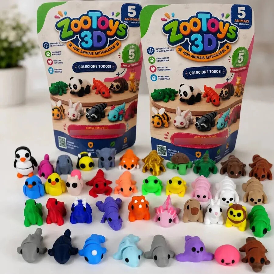 Kit Miniaturas Articuladas 3d Animais Zooytoys3d ( 10und )