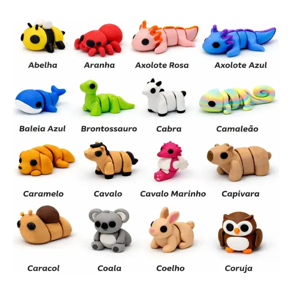Kit Miniaturas Articuladas 3d Animais Zooytoys3d ( 10und )