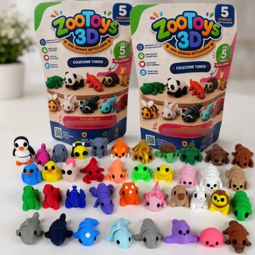Kit Miniaturas Articuladas 3d Animais Zooytoys3d ( 10und )