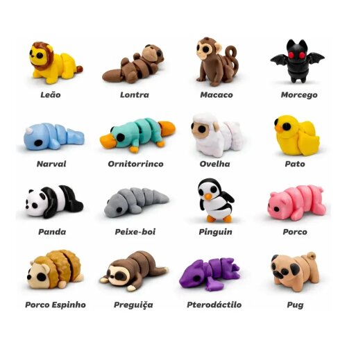 Kit Miniaturas Articuladas 3d Animais Zooytoys3d ( 10und )