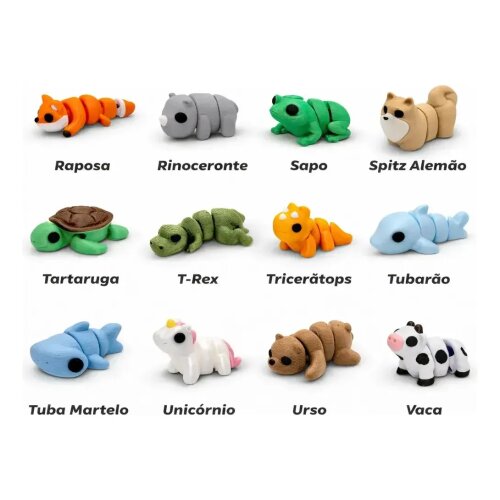 Kit Miniaturas Articuladas 3d Animais Zooytoys3d ( 5und )