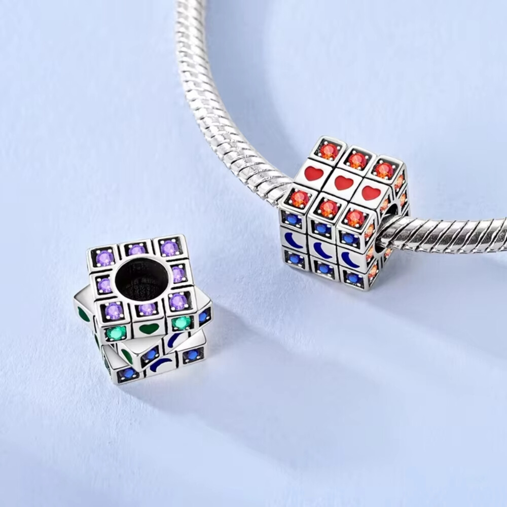 Berloque Cubo Mágico Prata 925