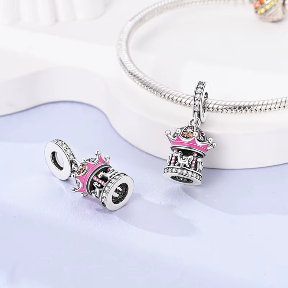 Berloque Pingente Carrossel Prata 925