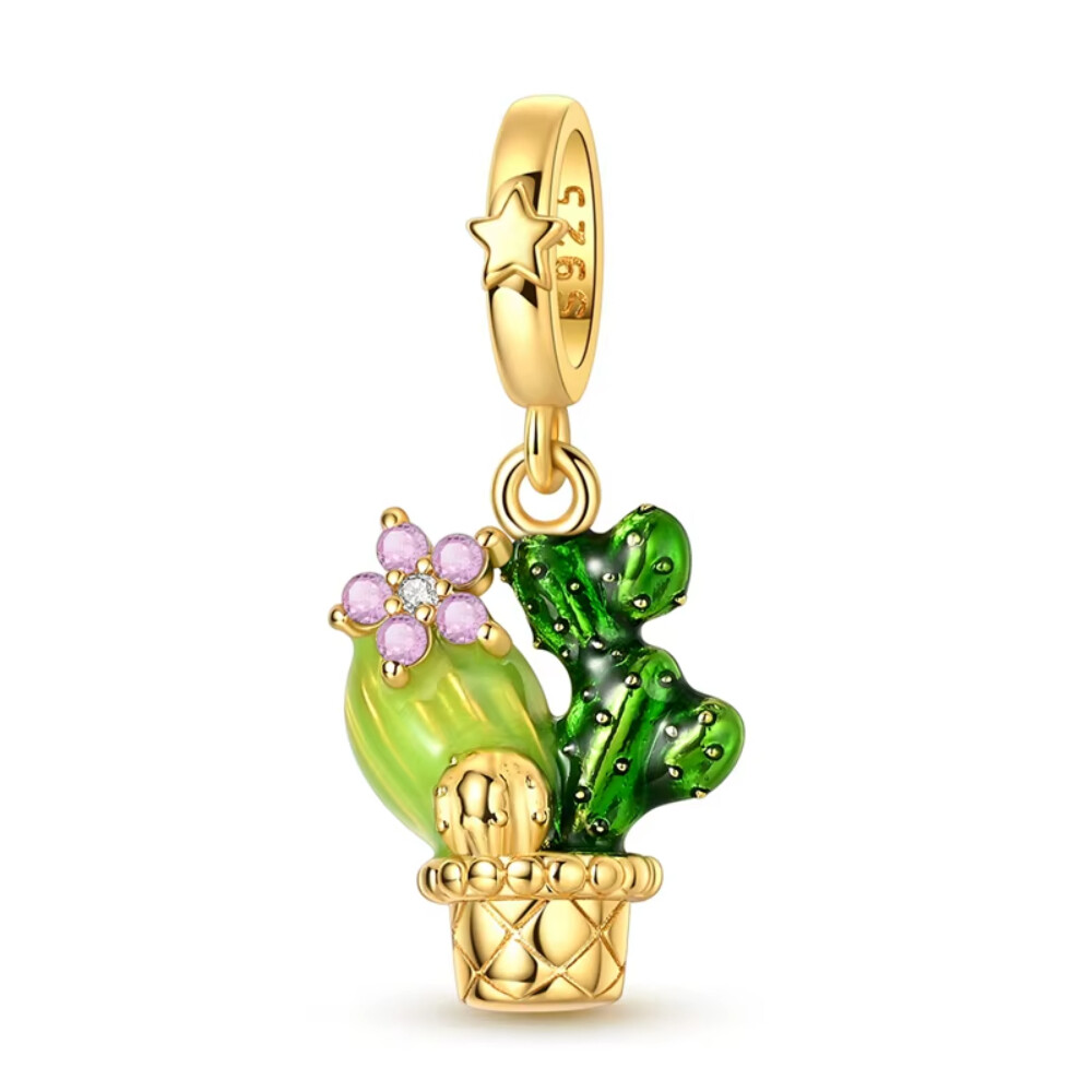 Pingente Cacto Dourado