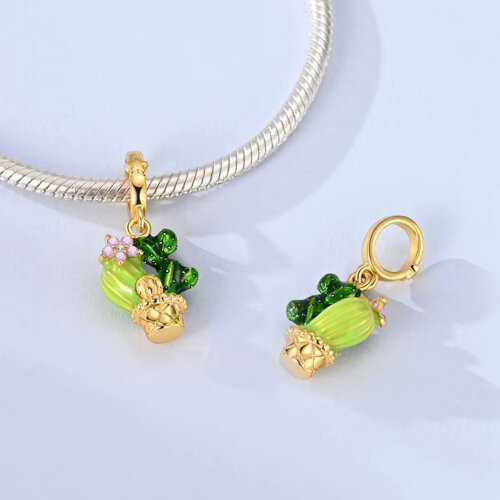 Pingente Cacto Dourado