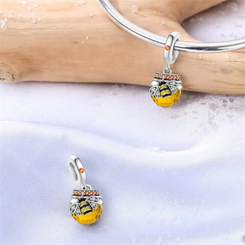 Berloque Pingente Pote Mel Prata 925