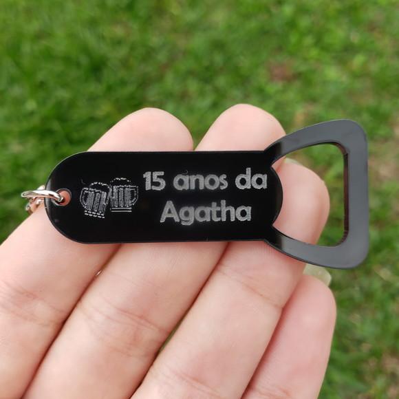 Chaveiro Acrílico Formato de Abridor para Festa 18 Anos