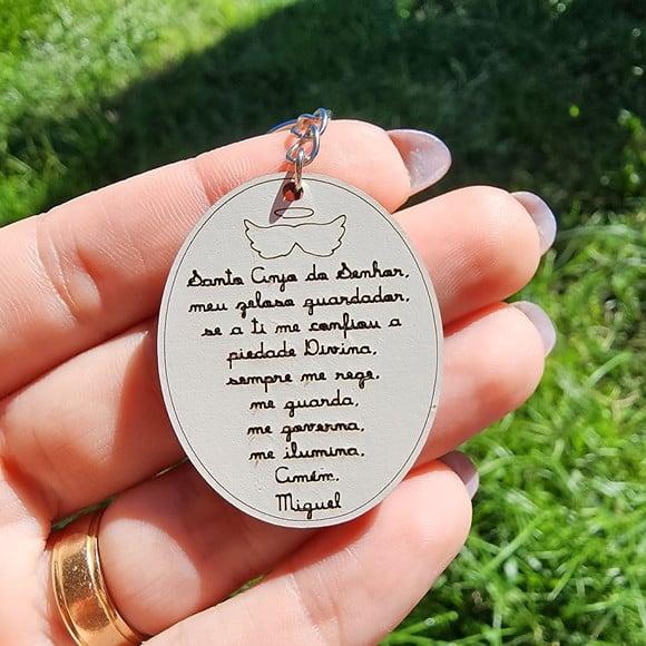 Chaveiro Personalizado Oração Santo Anjo