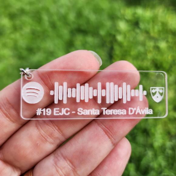 Chaveiro Spotify Code Música ou Playlist Interativo + Logo P
