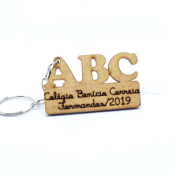 Chaveiro MDF Personalizado Formatura ABC