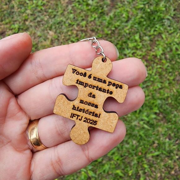 Chaveiro Quebra-cabeça mdf Lembrancinha com Frase Especial