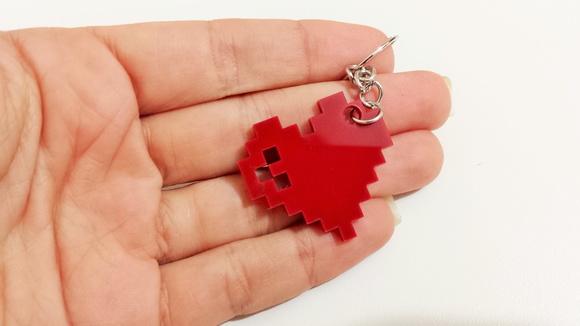 Chaveiro Mini Coração Pixel