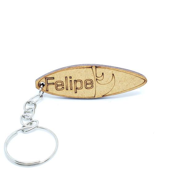 Chaveiro Mini Prancha de Surf - mdf