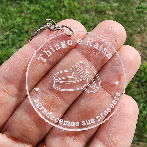 Chaveiro Acrílico Alianças Casamento Noivado