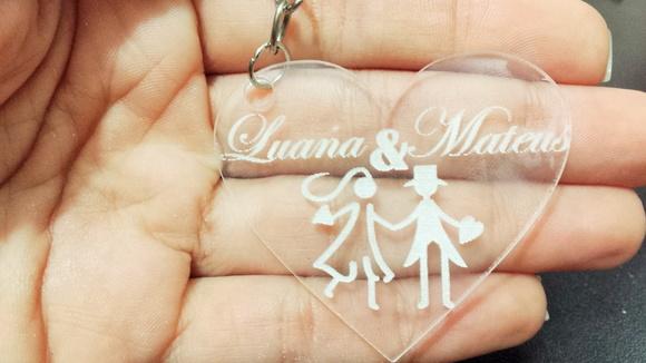 Chaveiro Personalizado Coração Casamento