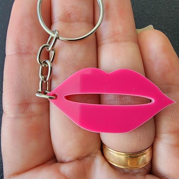 Chaveiro Mini Boca / Beijo Rosa