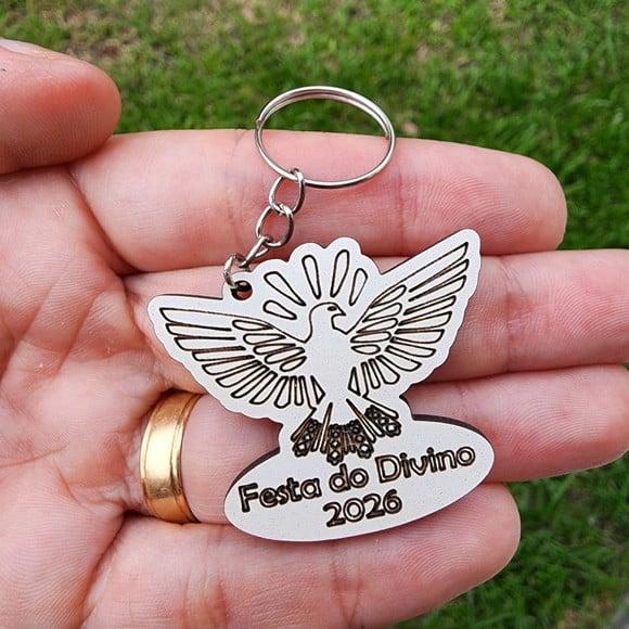 Chaveiro Personalizado Festa do Divino Batizado mdf